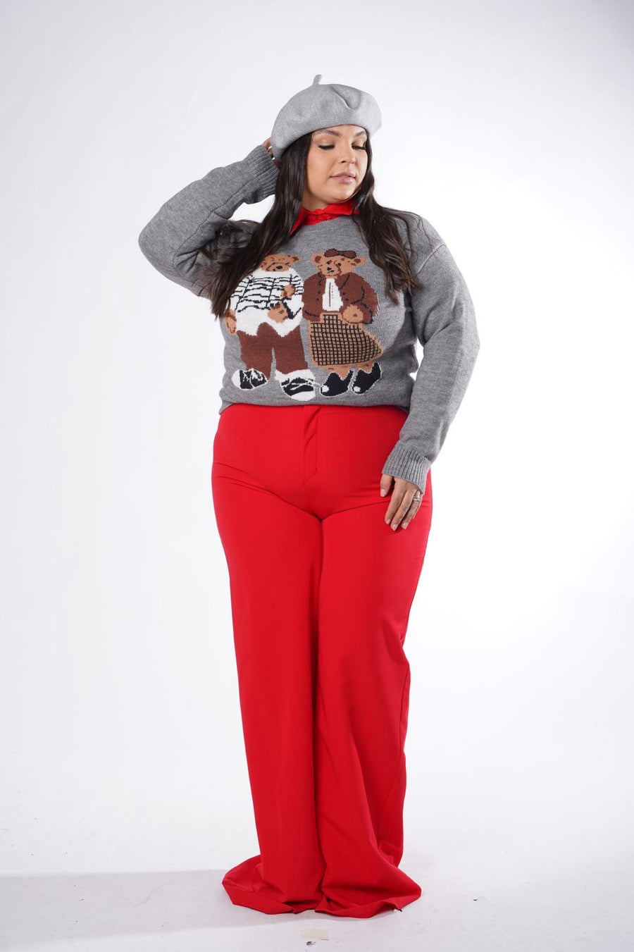 Pantalon Palazzo classique bleu rouge