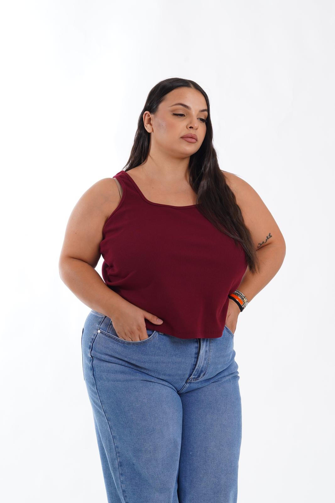 Canotta basic crop Anthea bordeaux