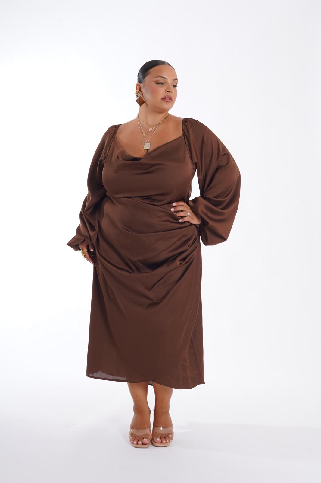 Dress Gabry midi marrone