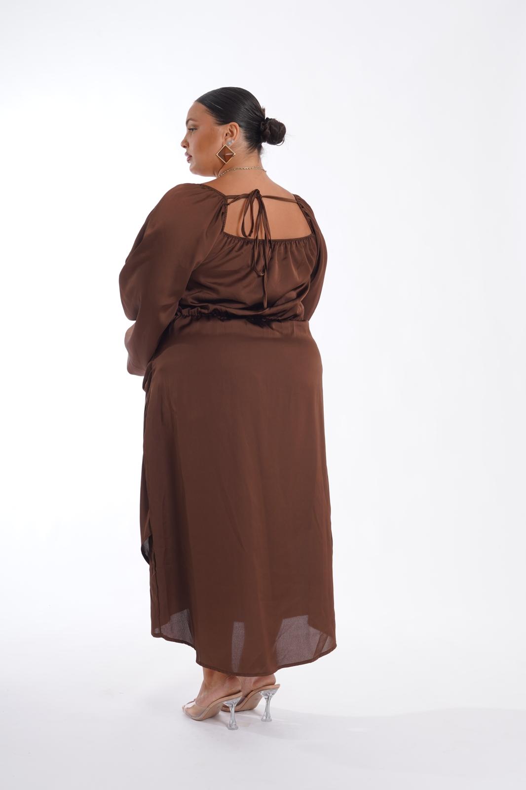 Dress Gabry midi marrone