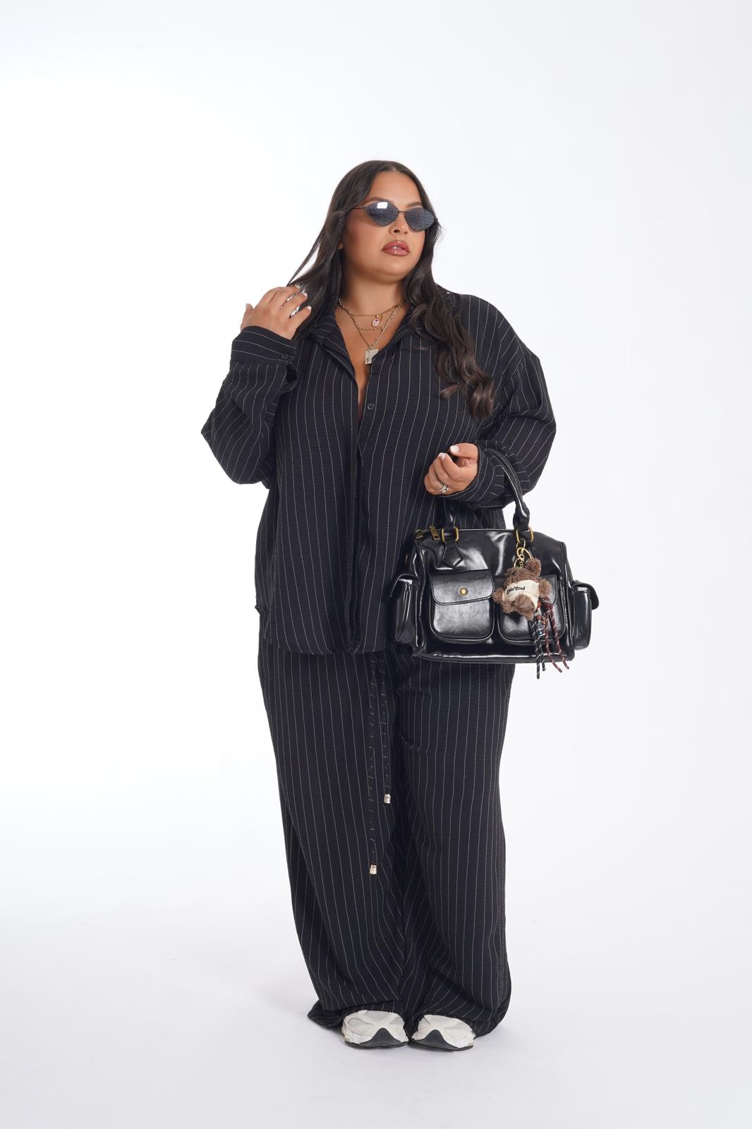 Coordinato gessato Venere nero