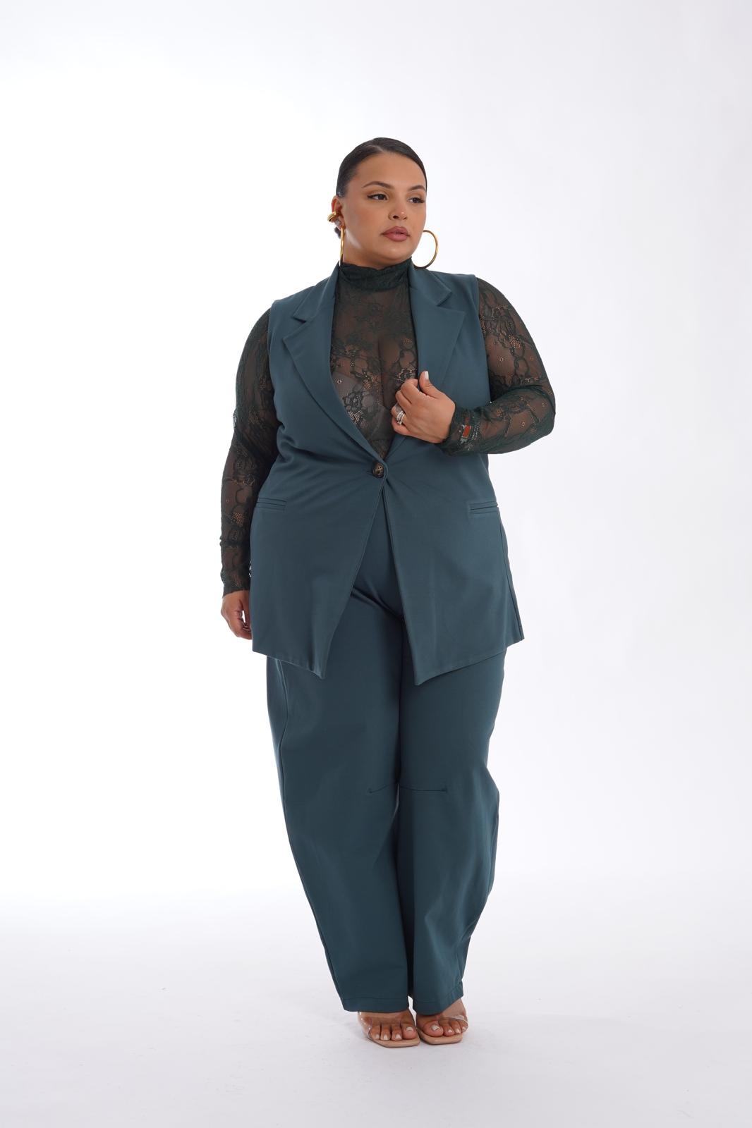 Tailleur Gilet 54 verde petrolio