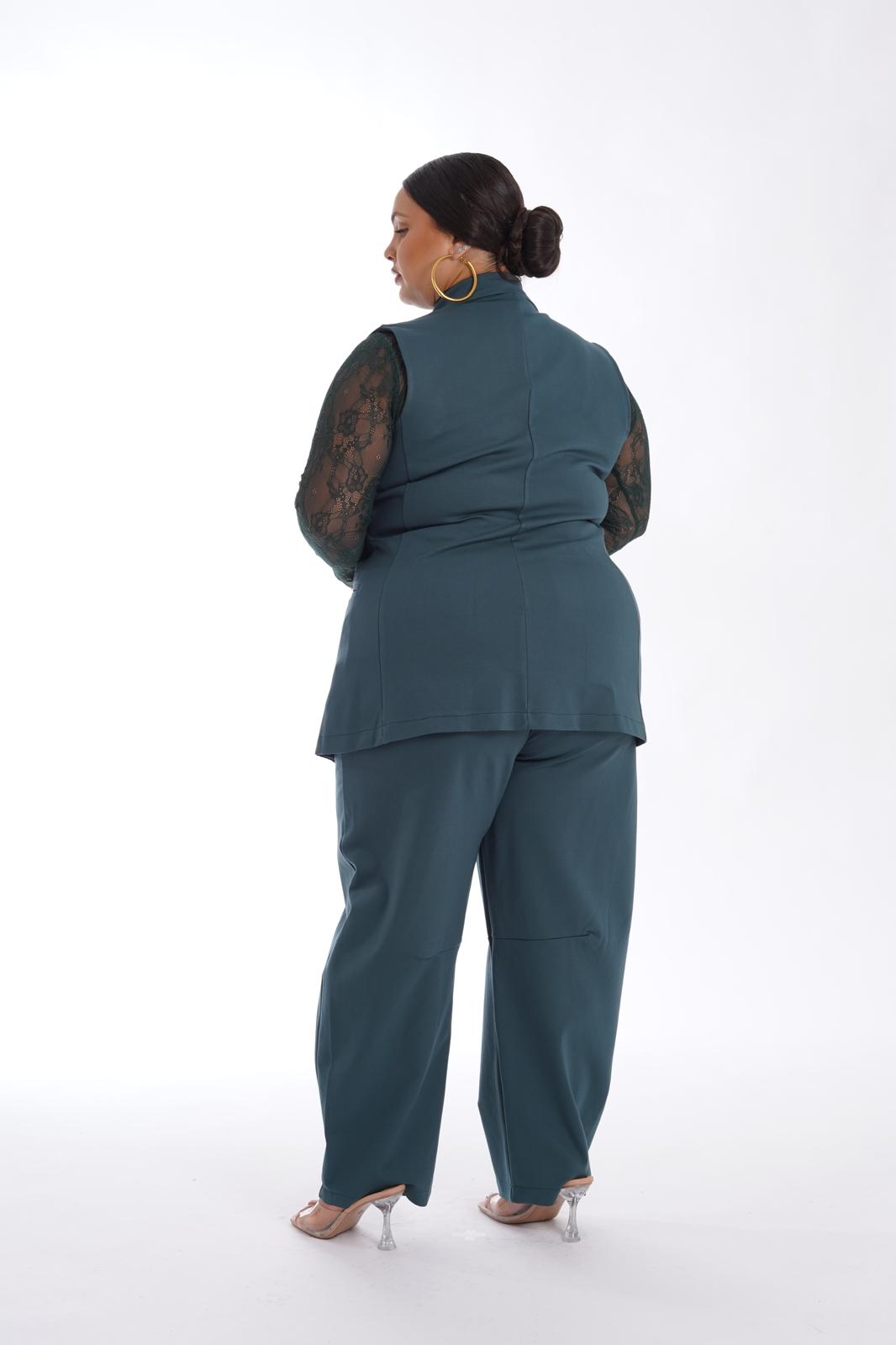 Tailleur Gilet 54 verde petrolio