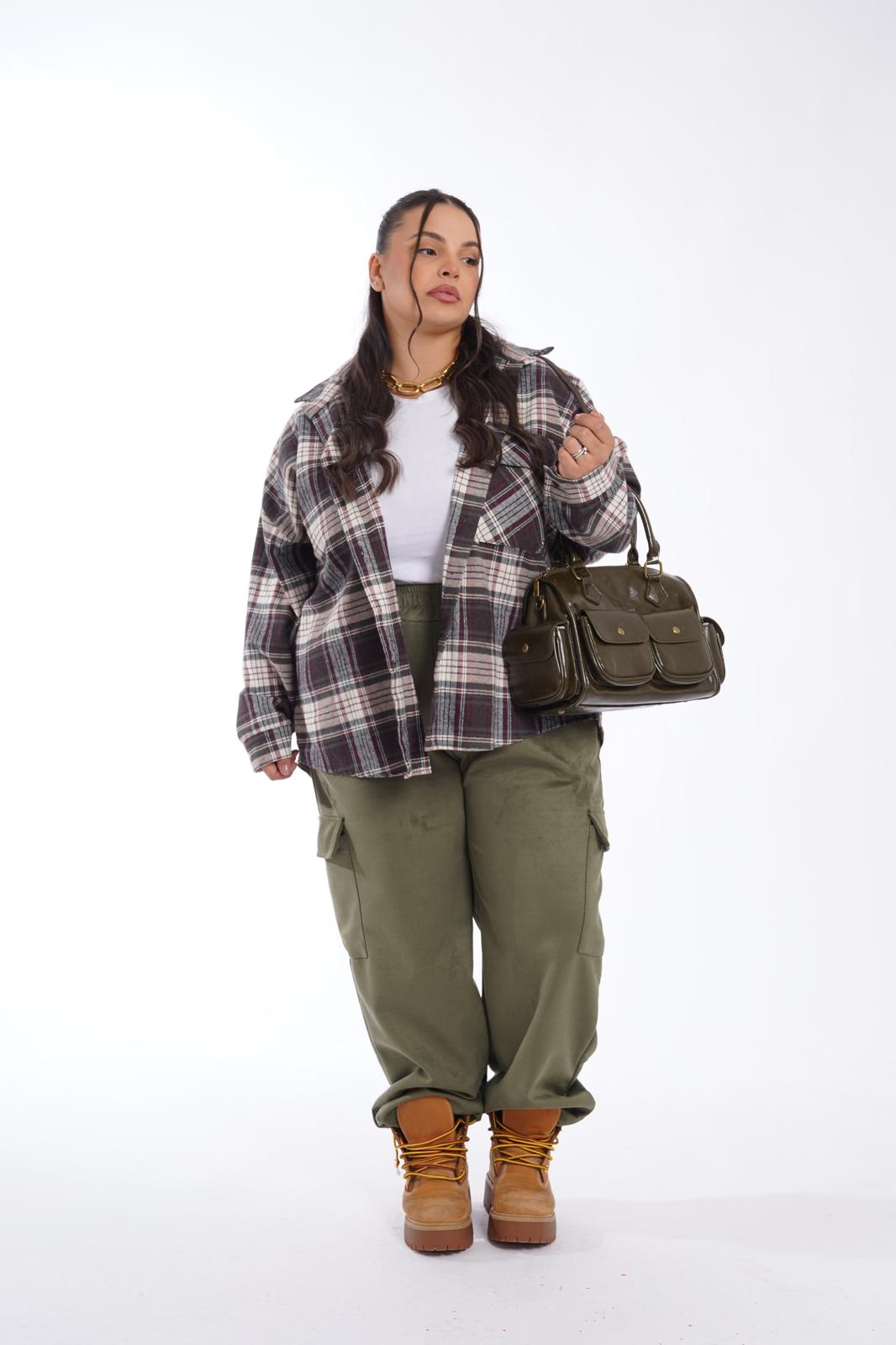 Cargo in camoscio verde