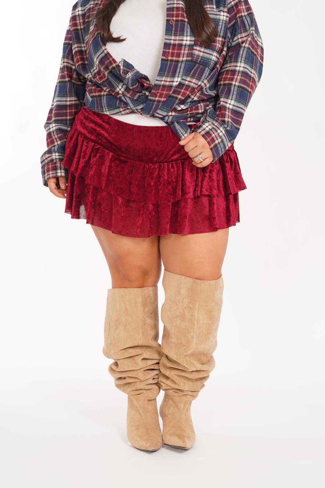 Culotte con balze Brigitte bordeaux