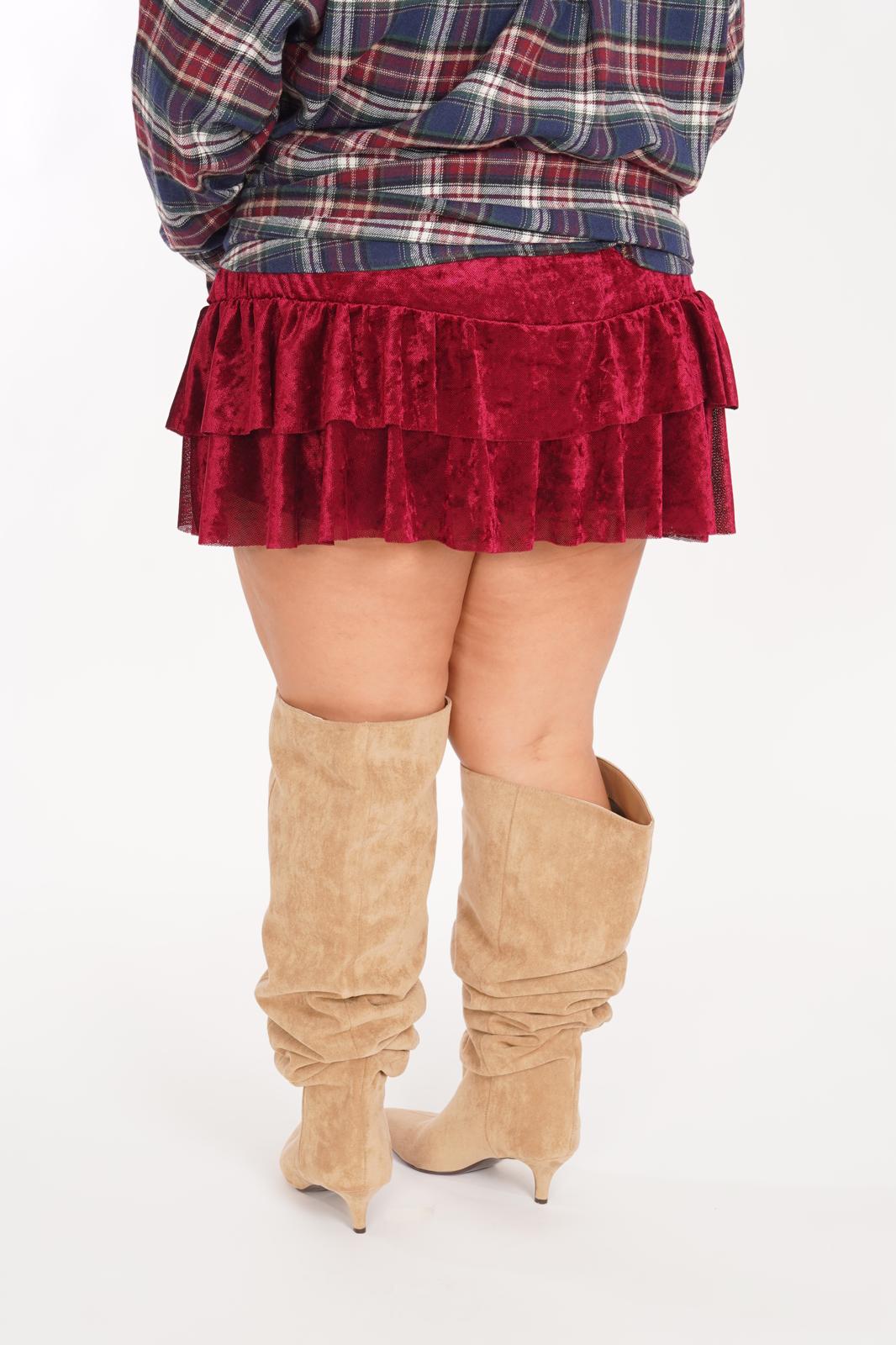 Culotte con balze Brigitte bordeaux