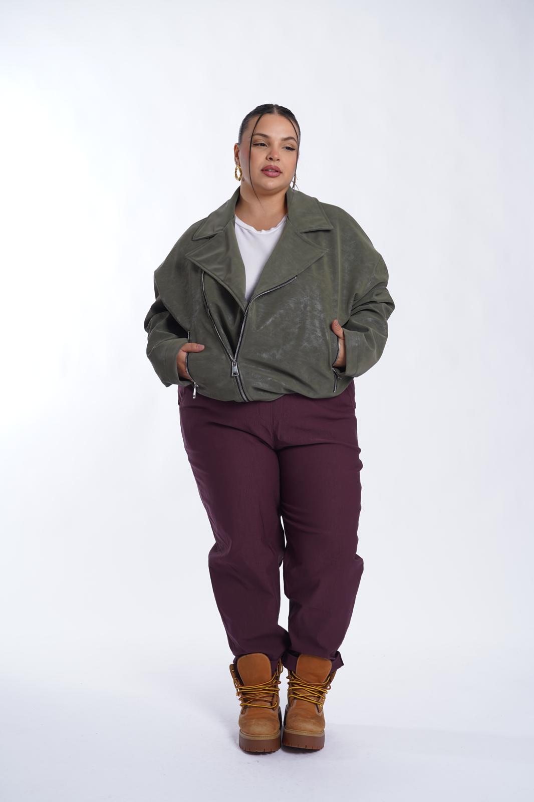 Chiodo Ecopelle Oxford verde militare