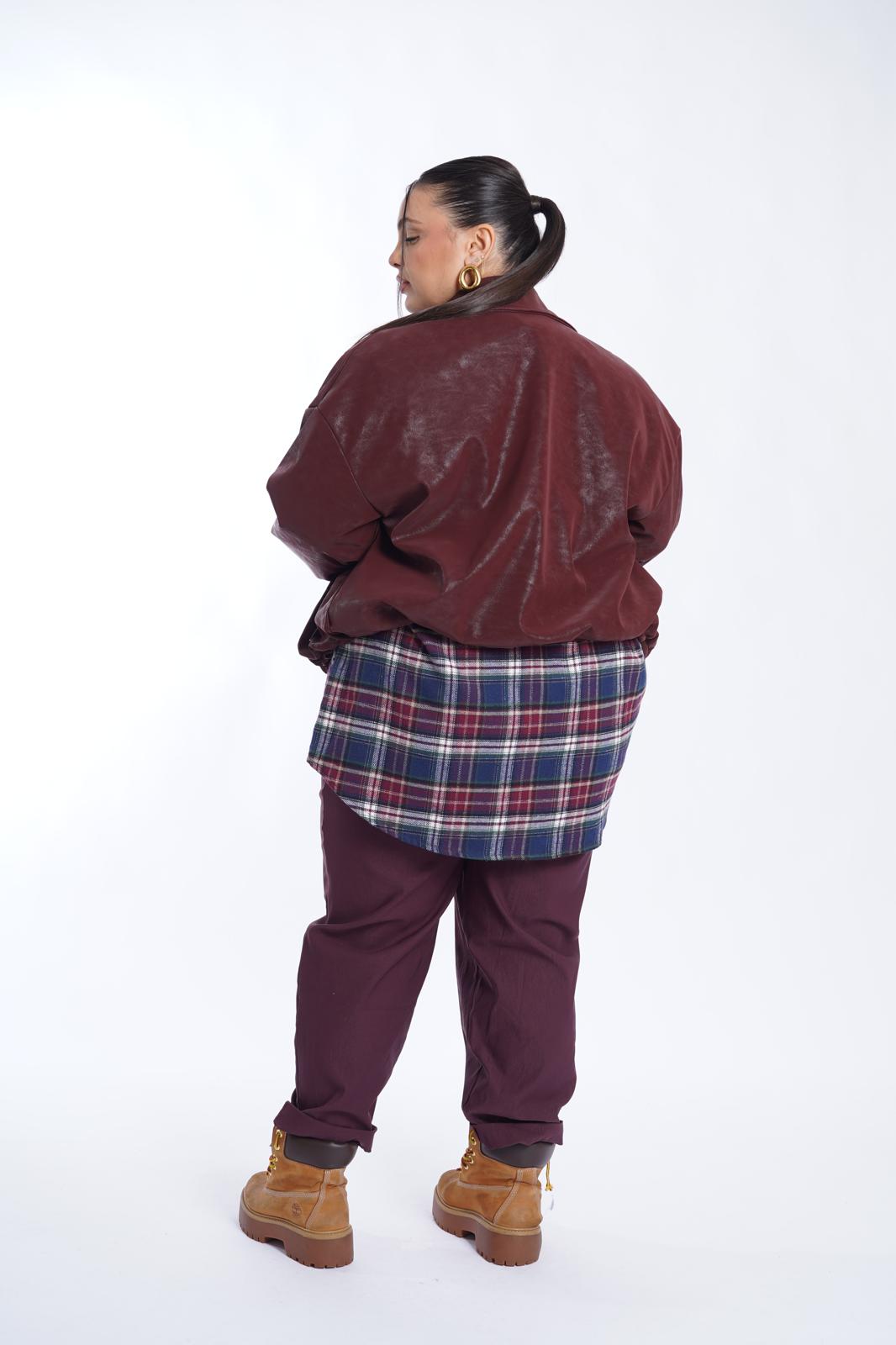 Chiodo Ecopelle Oxford bordeaux