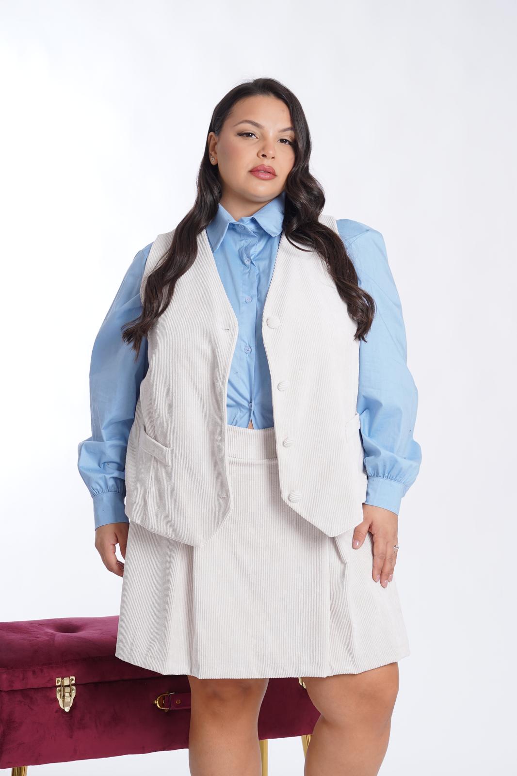 Gilet in velluto Malibù panna