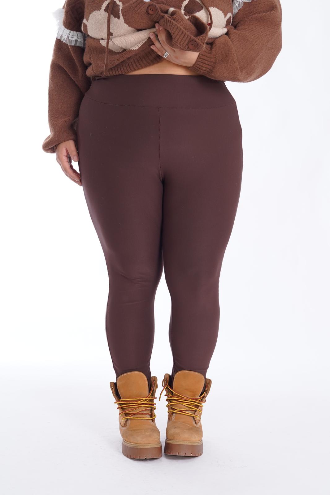 Leggings vita alta marrone