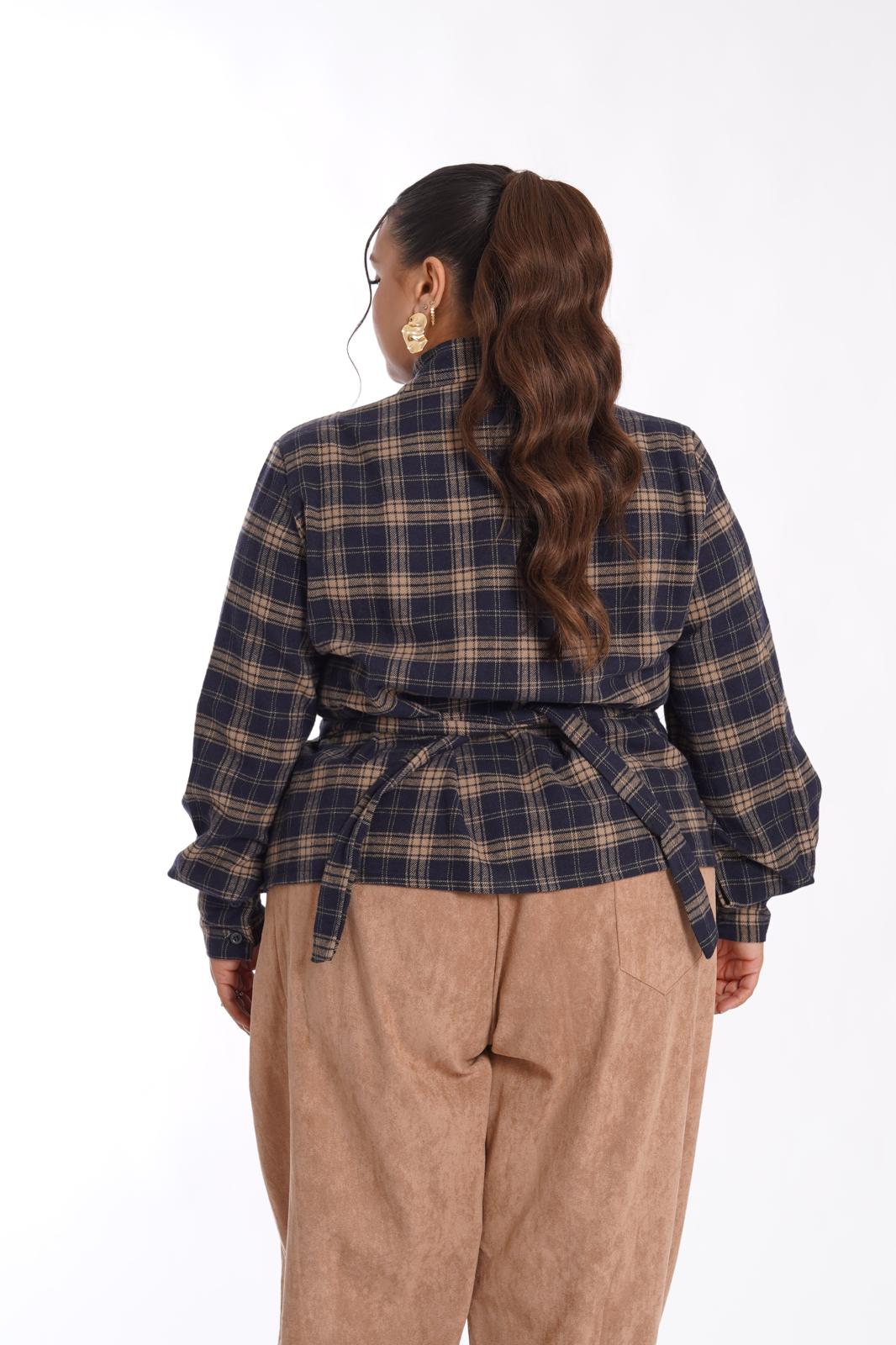 Camicia panciotto a quadri blu