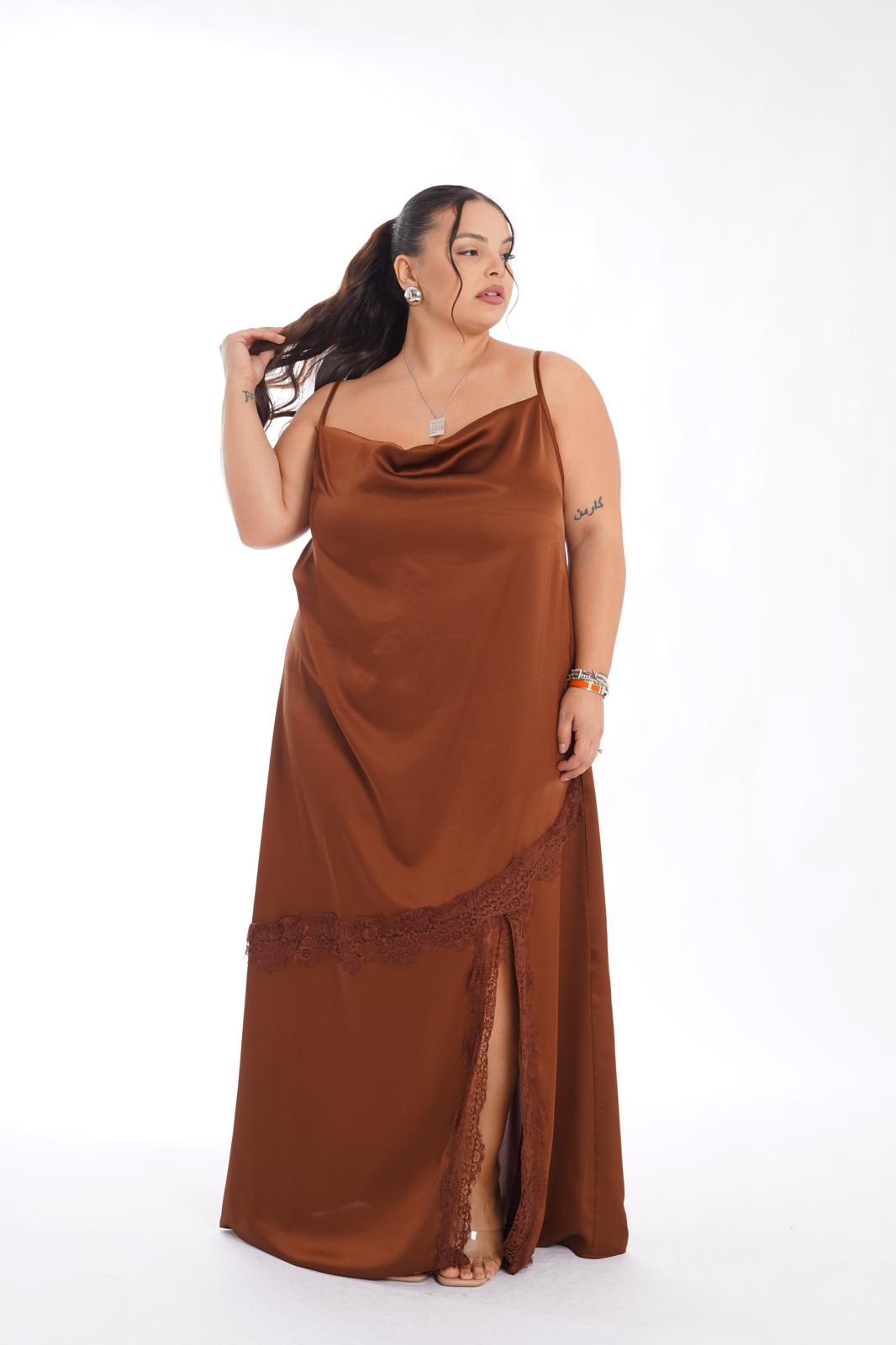 Dress lungo Lady Woman marrone