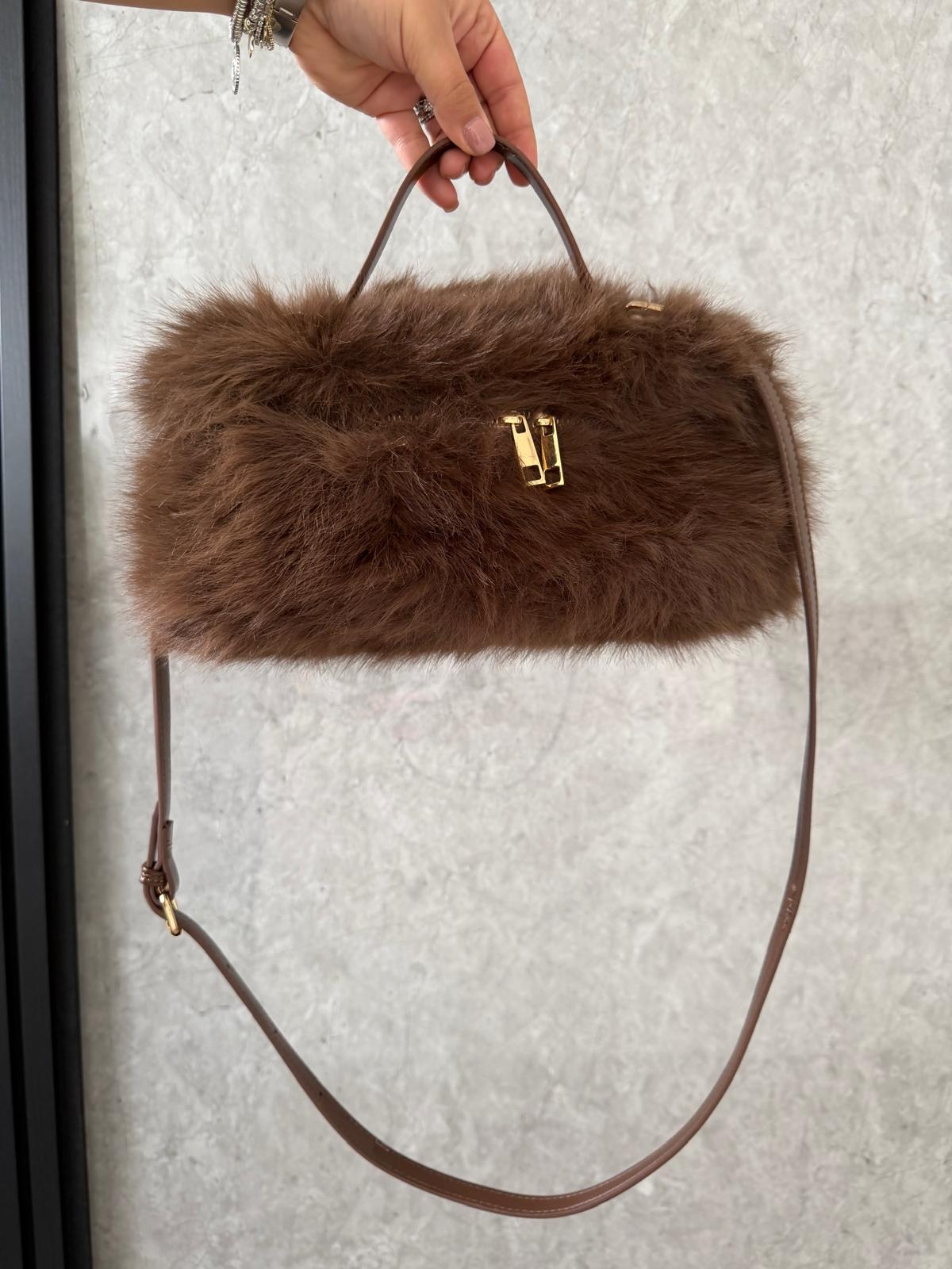 Borsa Fluffy marrone