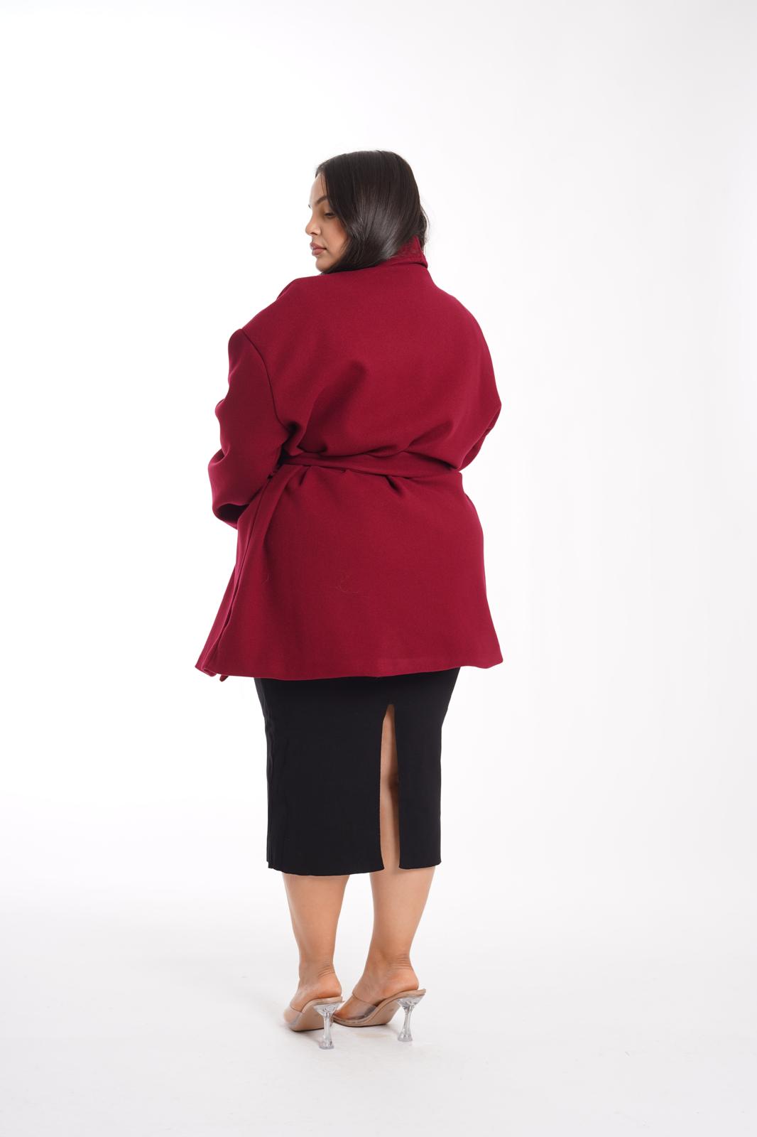 Cappotto Kimono Neve bordeaux