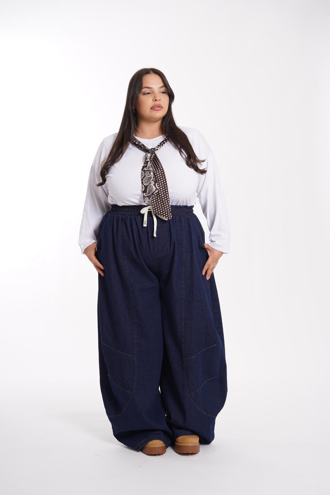 Pantalaccio in Denim Roman blu