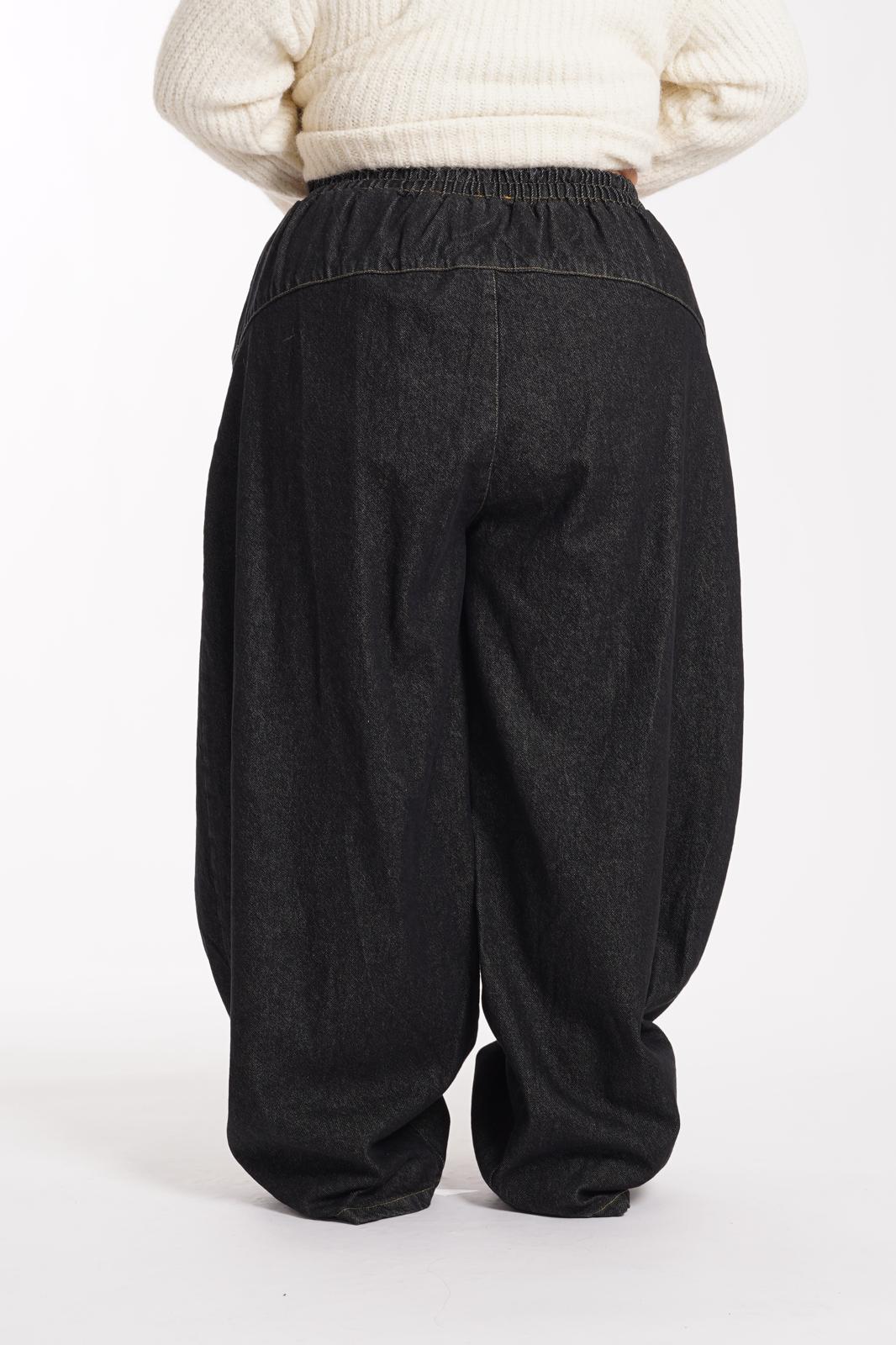 Pantalaccio in Denim Roman nero