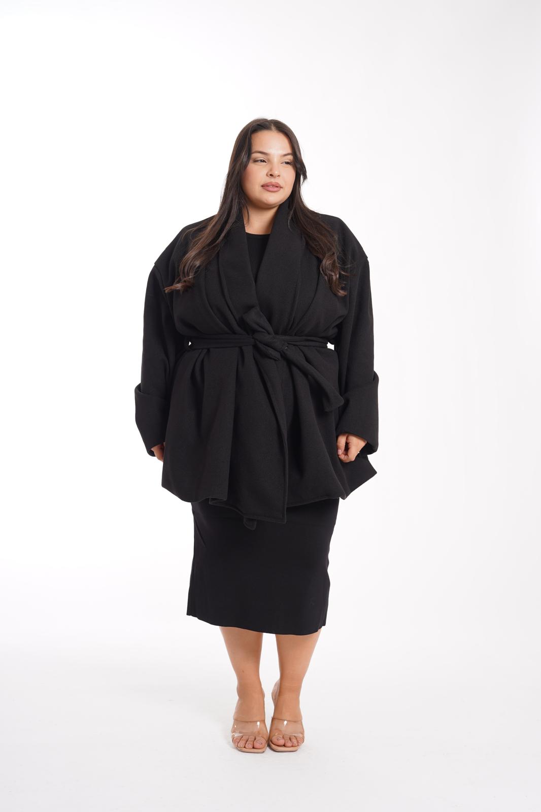 Cappotto Kimono Neve nero