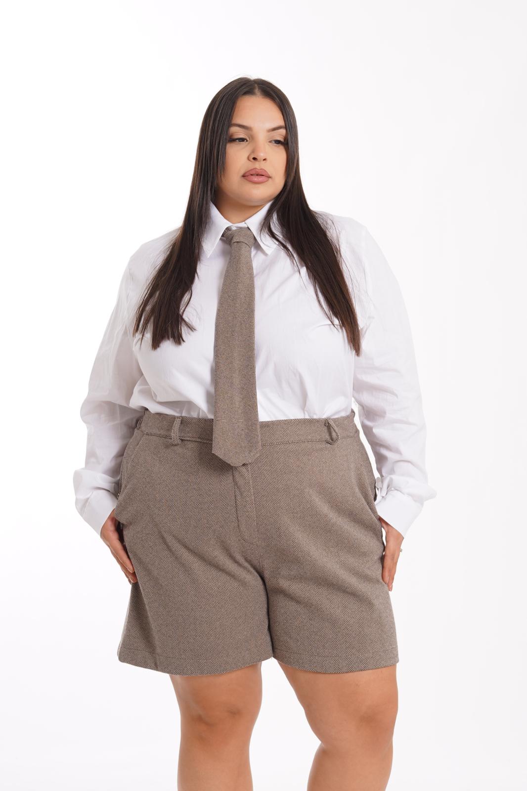 Coordinato Camicia+Cravatta Cambridge tortora