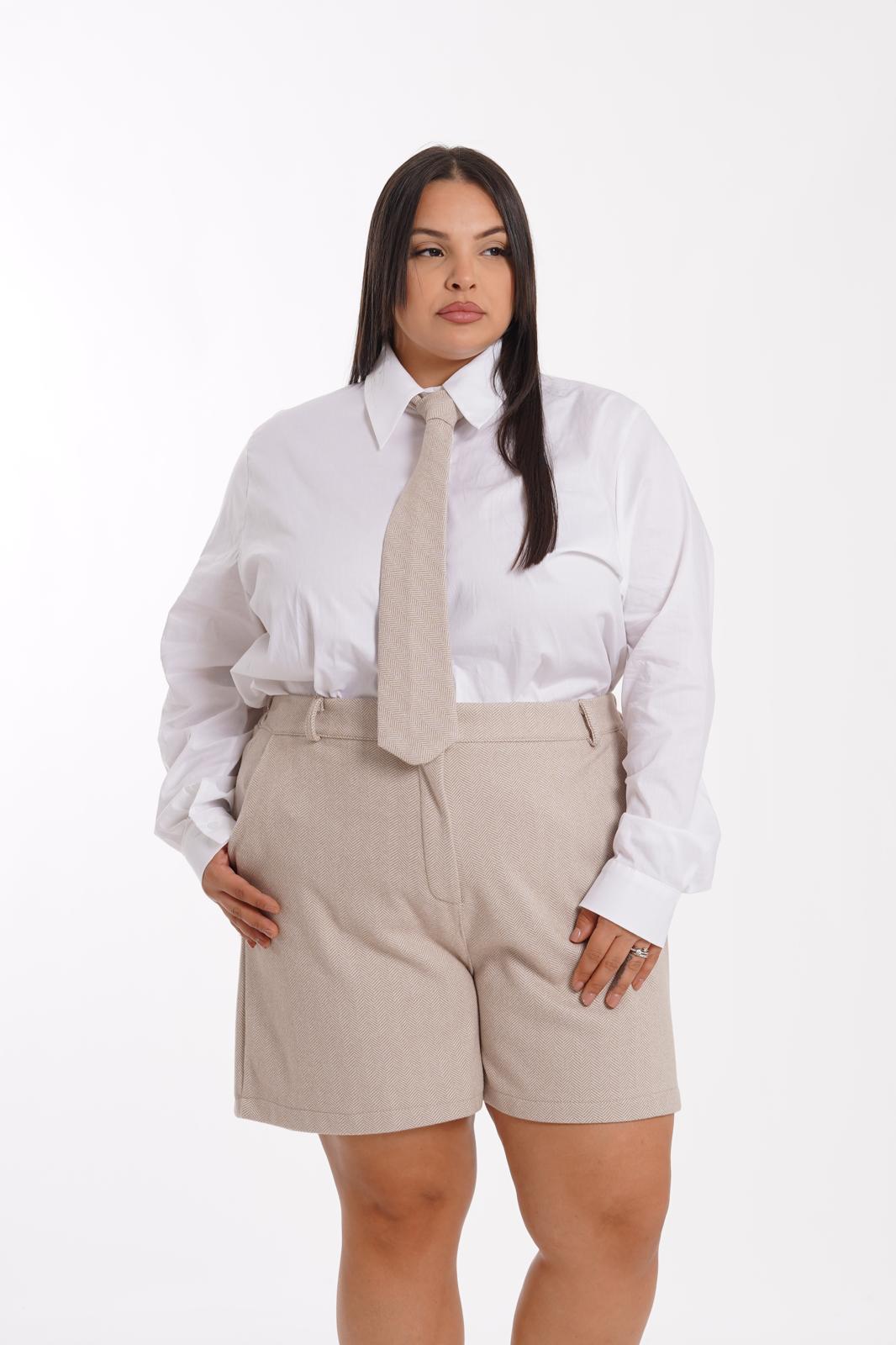 Coordinato Camicia+Cravatta Cambridge panna