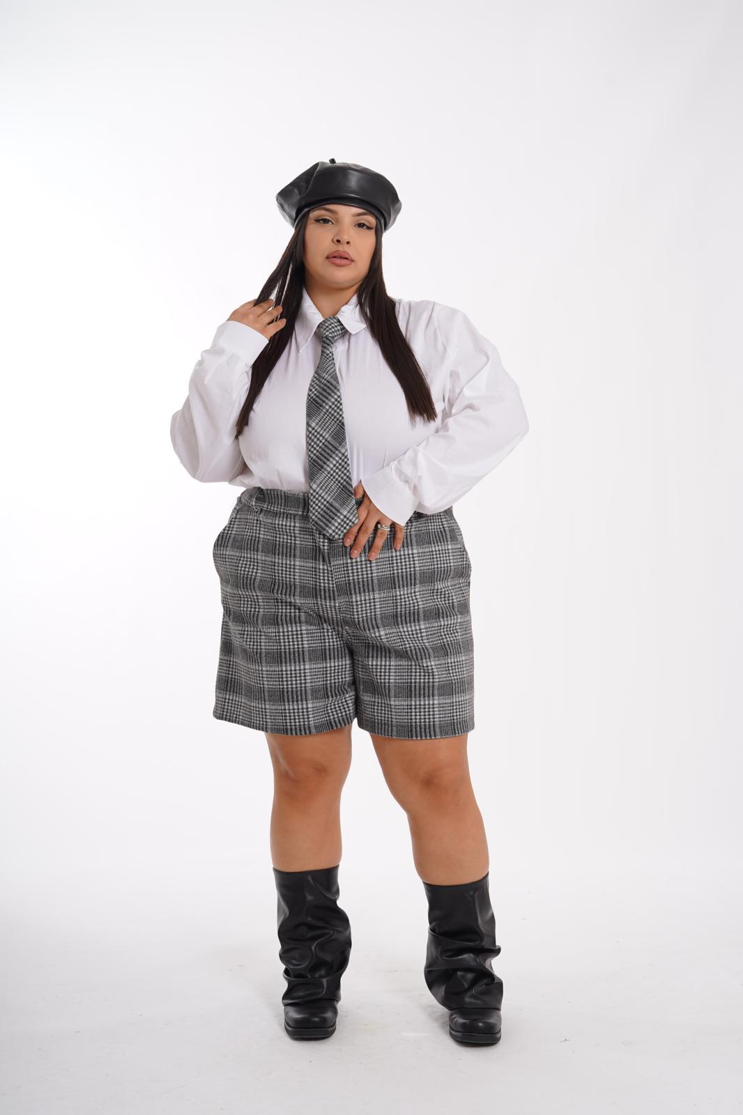 Coordinato Camicia+Cravatta Cambridge a quadri nero