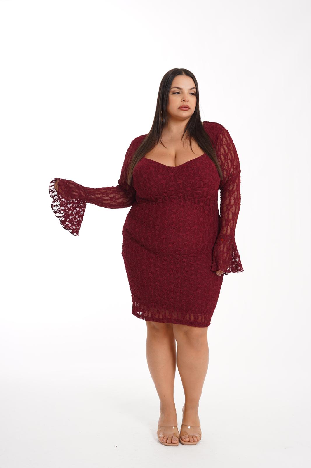 Dress Greta in pizzo bordeaux