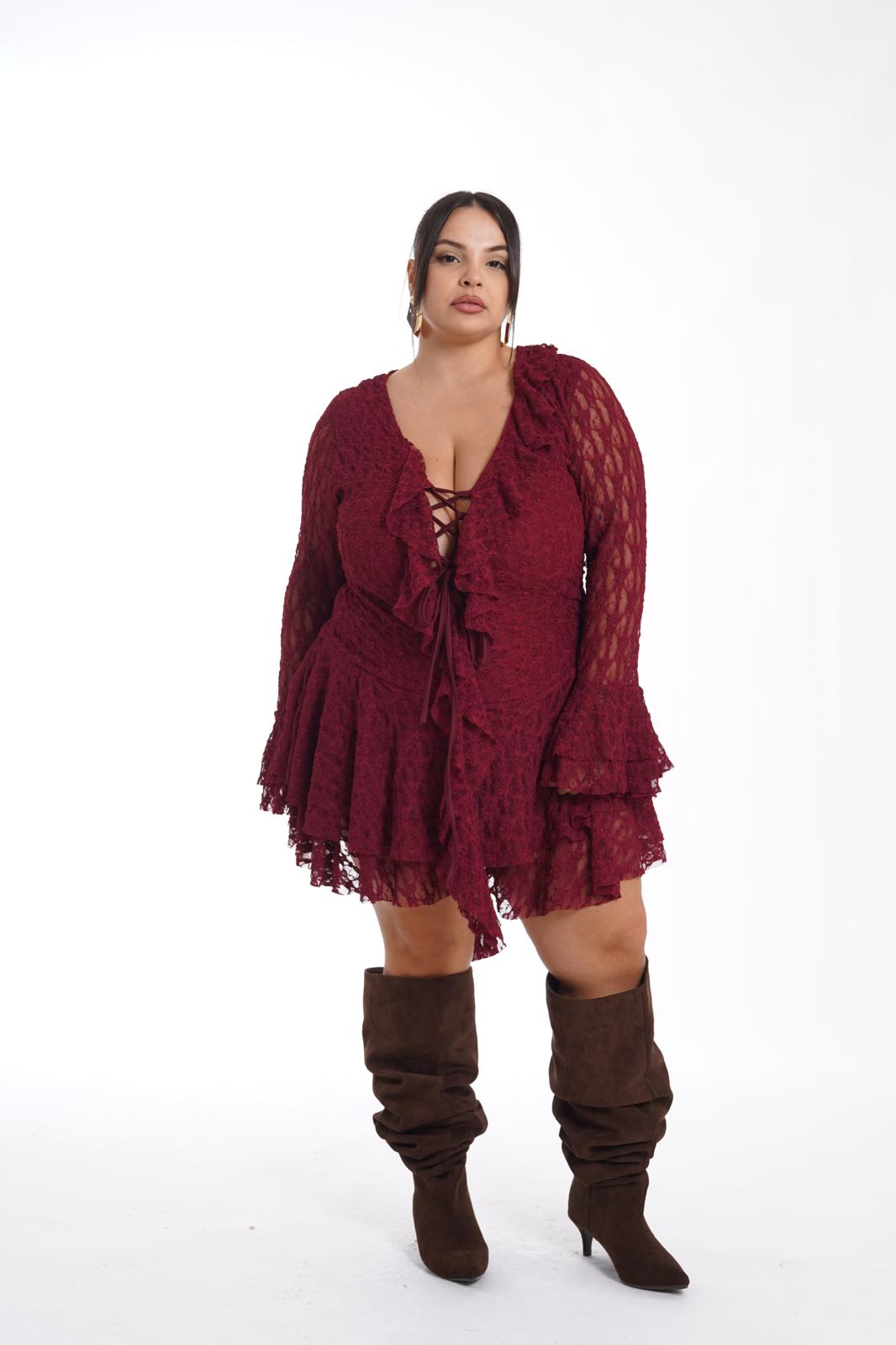 Tutina in Pizzo e Rouches NyKy bordeaux