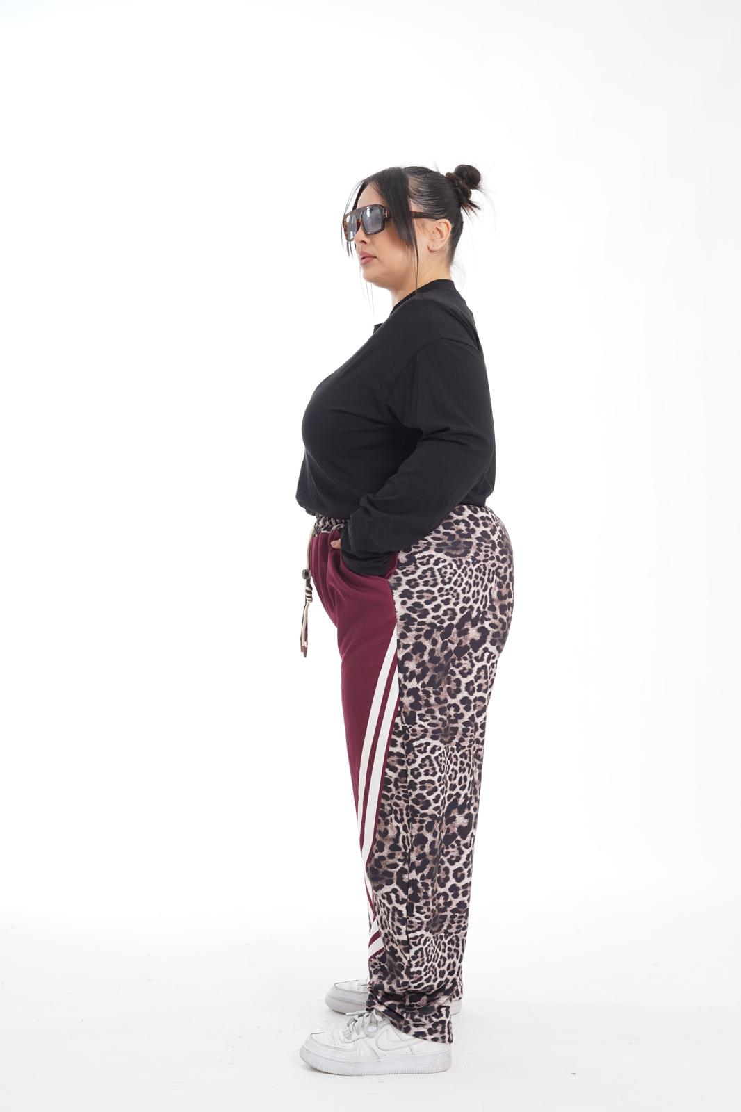 Pantalone Styling Leopardato bordeaux