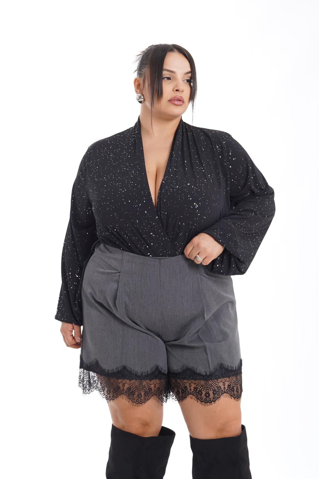 Shorts Chie in pizzo grigio