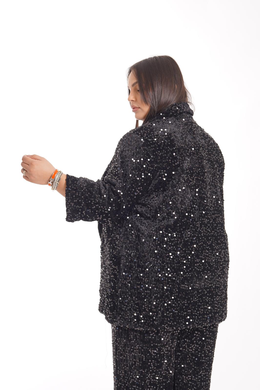 Giacca Paillettes Club nero