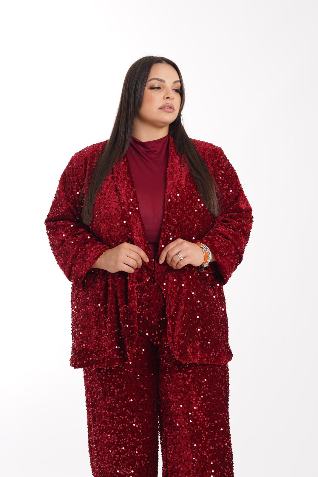 Giacca Paillettes Club bordeaux