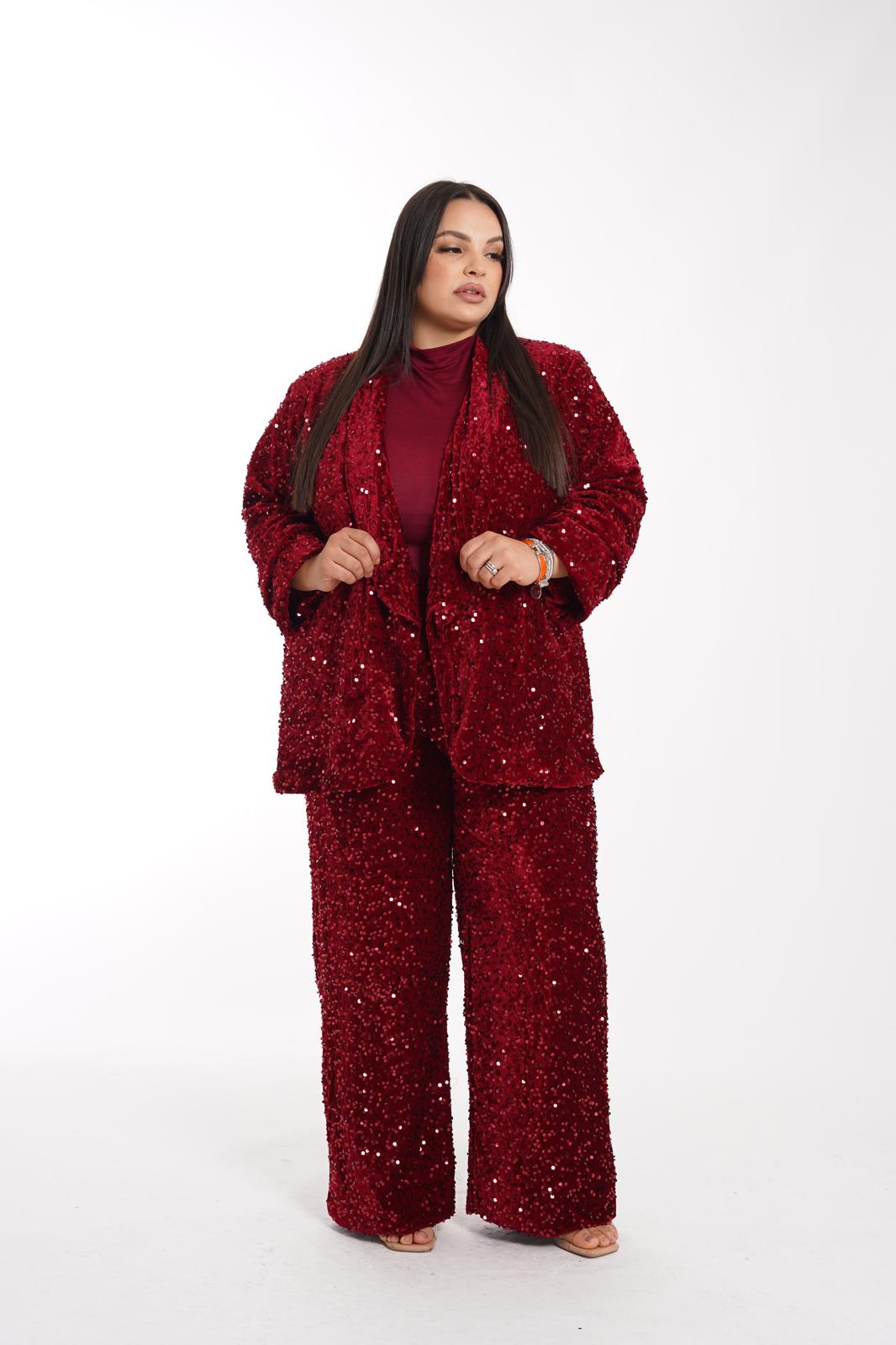 Pantalone Paillettes Club bordeaux