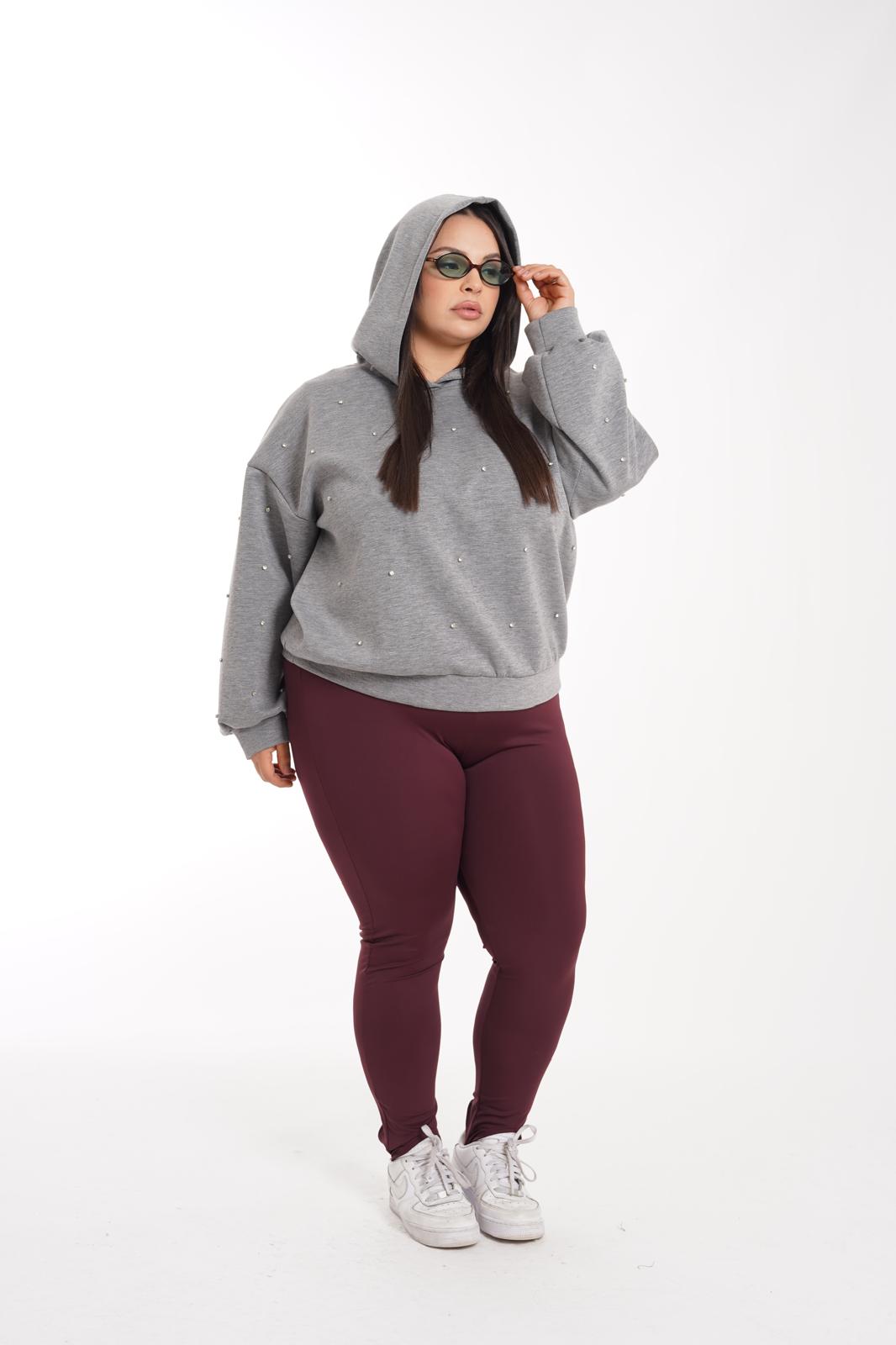 Felpa Brillantinata grigia