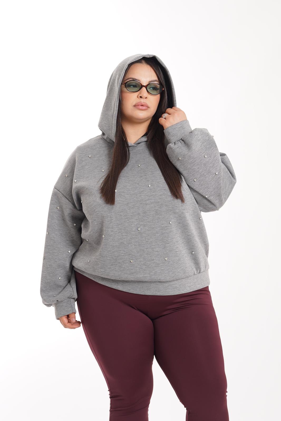 Felpa Brillantinata grigia