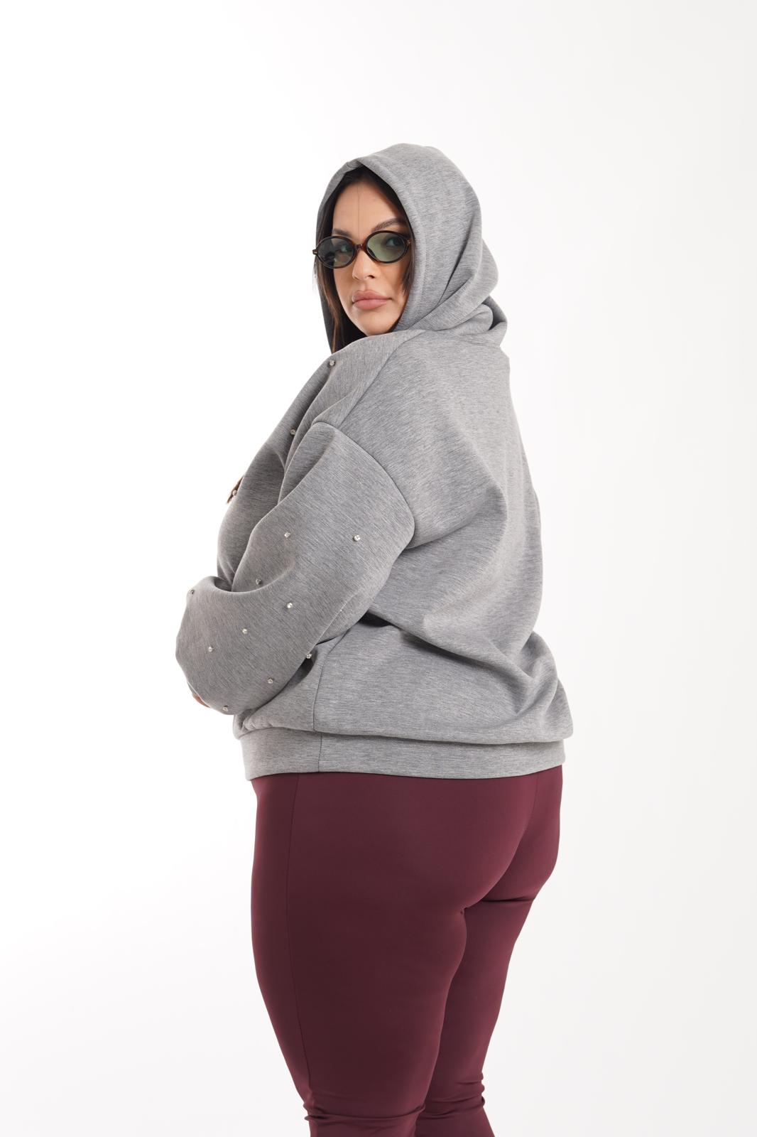 Felpa Brillantinata grigia