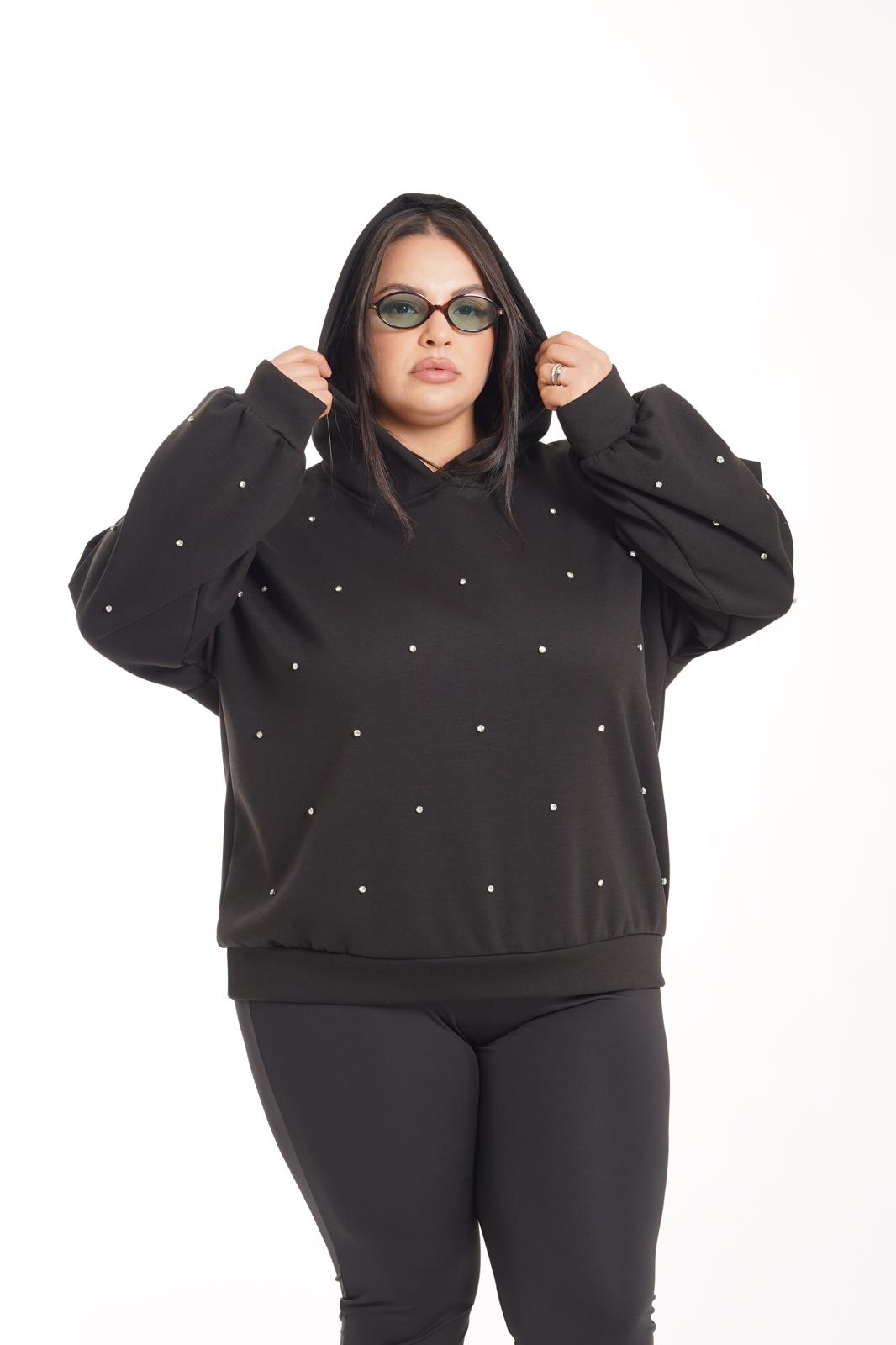 Felpa Brillantinata nero