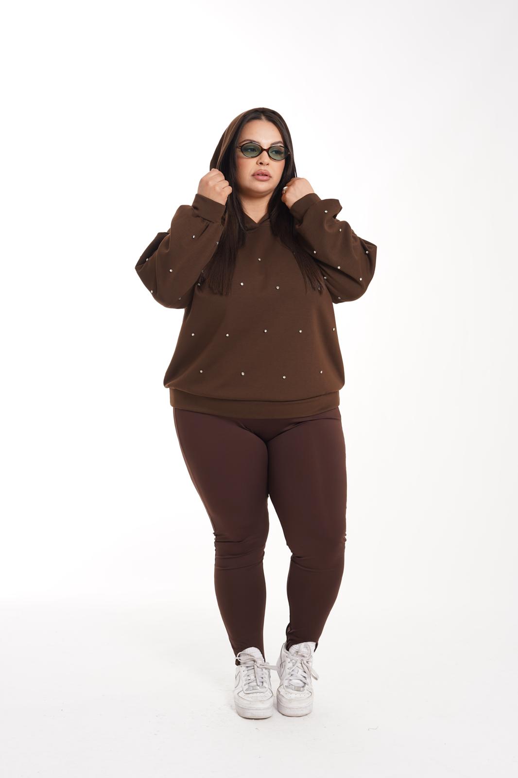 Felpa Brillantinata marrone