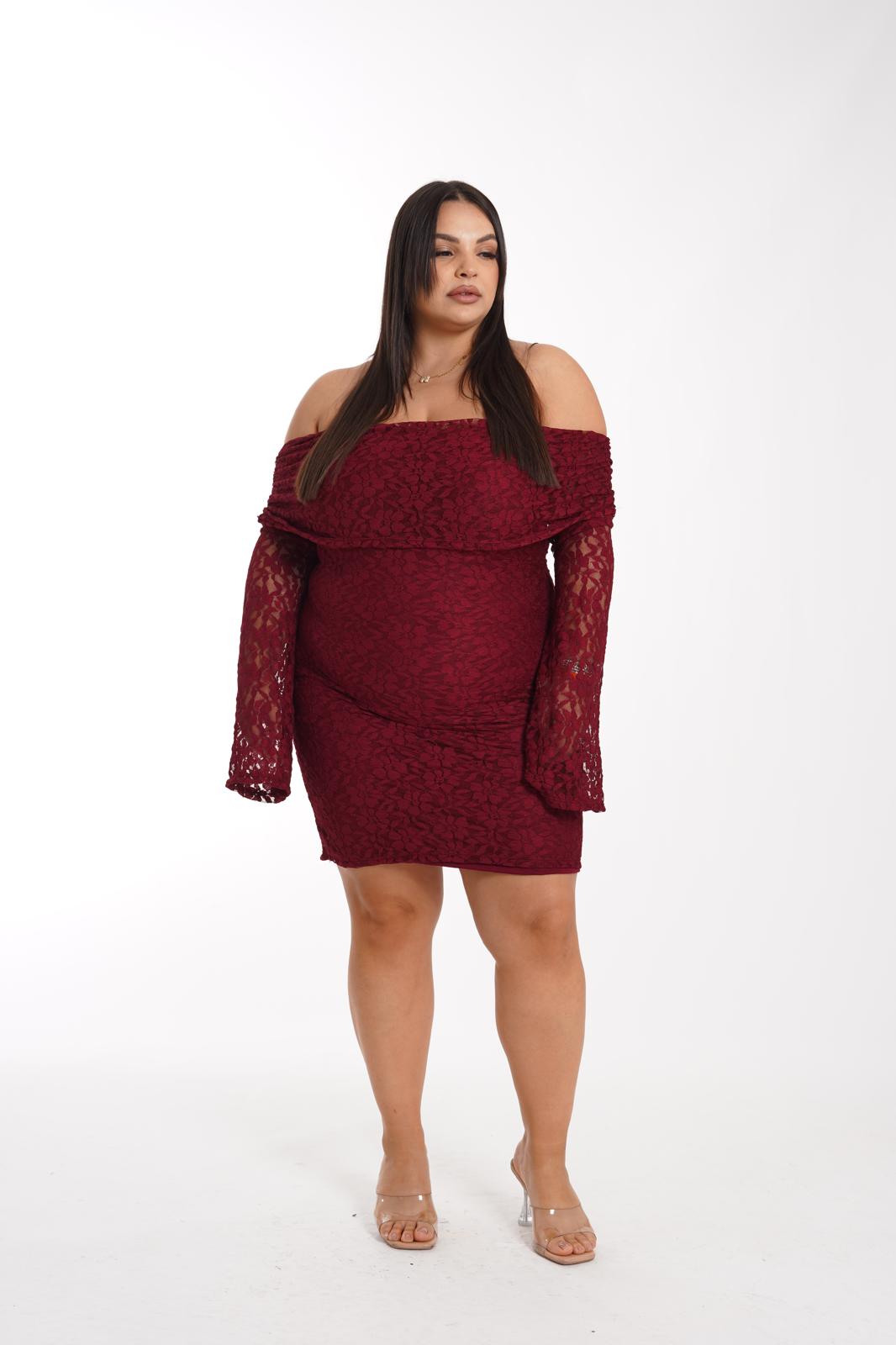 Dress Conny In Pizzo bordeaux