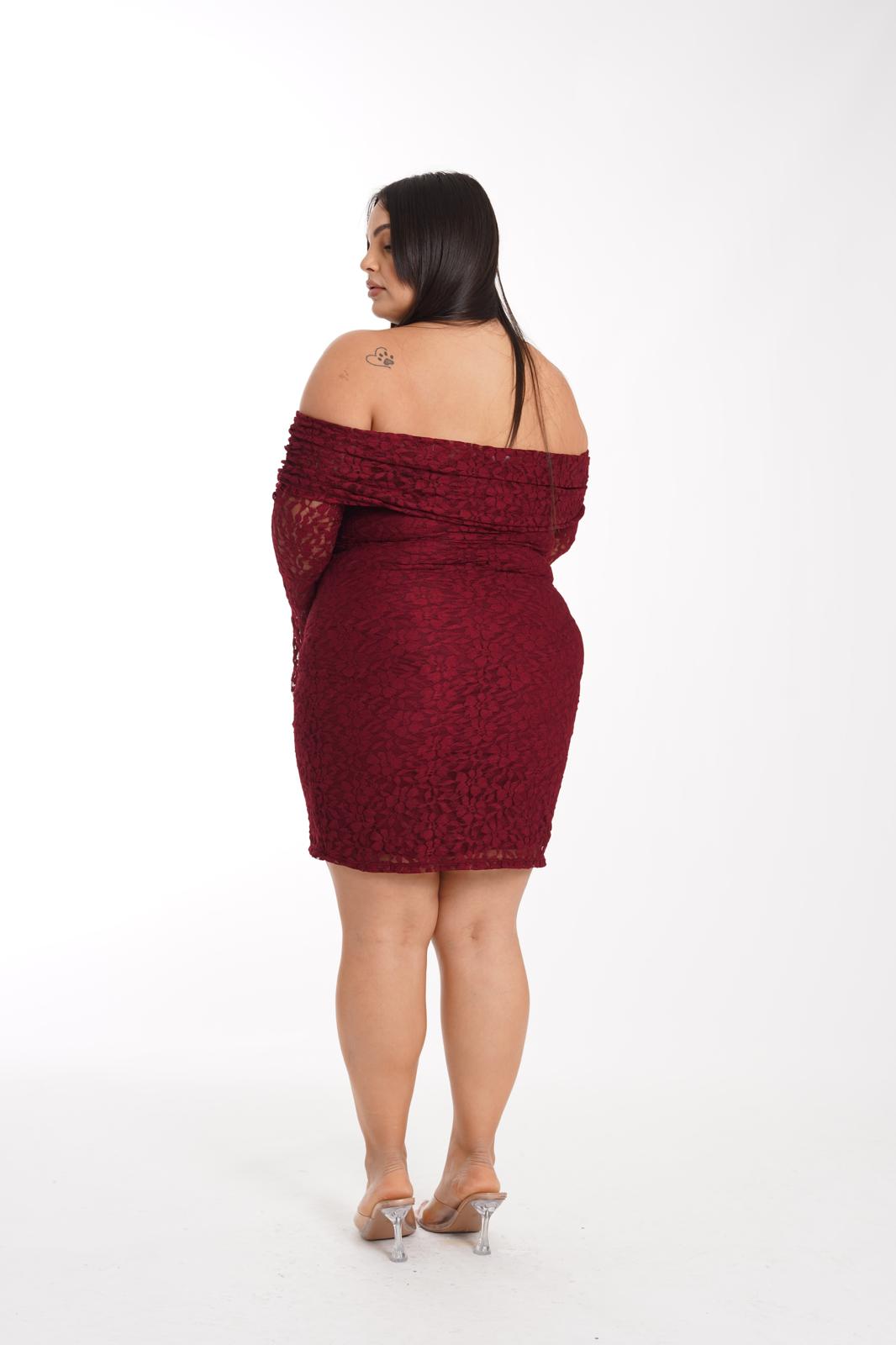 Dress Conny In Pizzo bordeaux