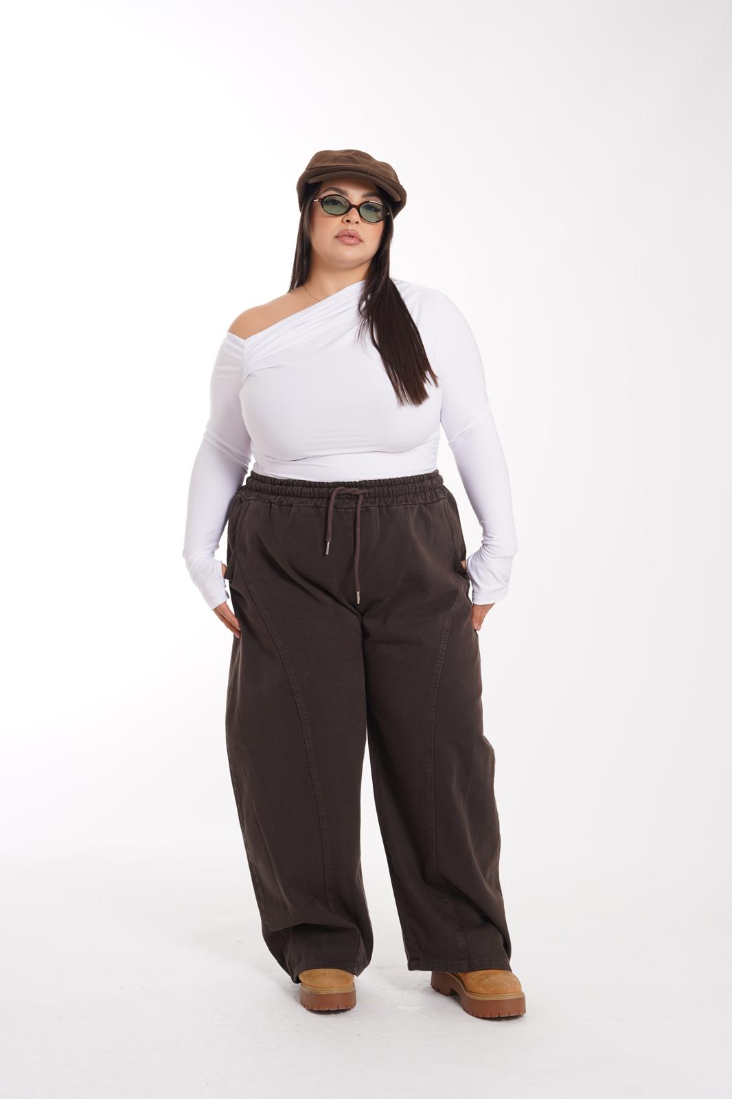 Pantalaccio denim Marghe marrone