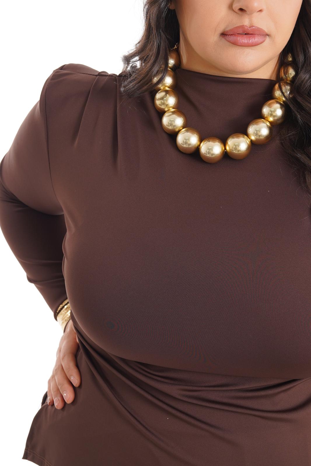 Coordinato Naomi in lycra 18 marrone