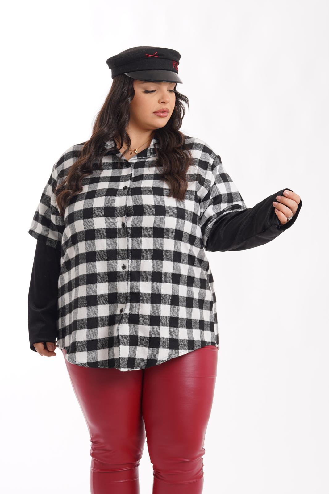 Camicia a scacchi 889 bianco