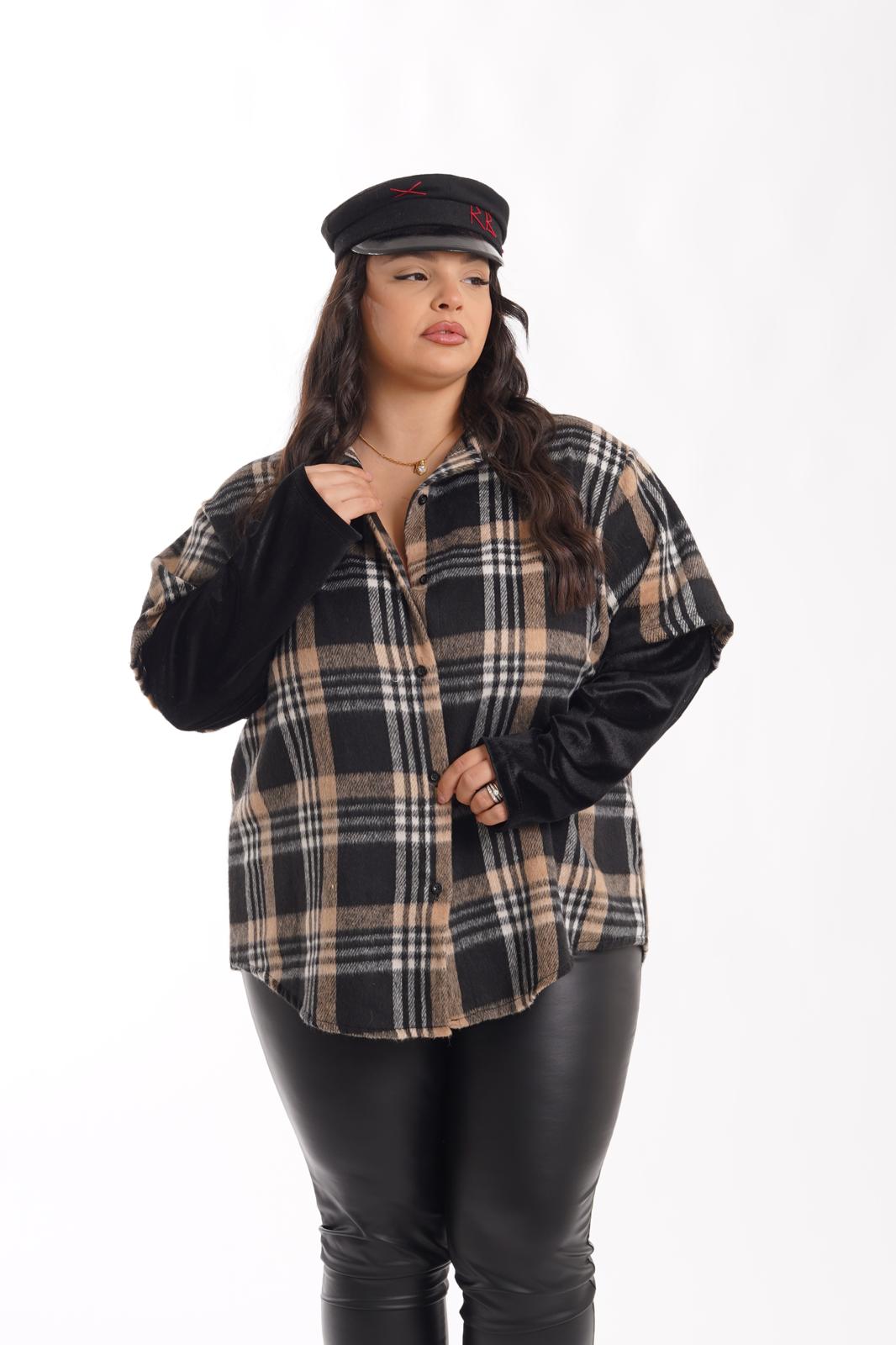 Camicia a scacchi 889 nera