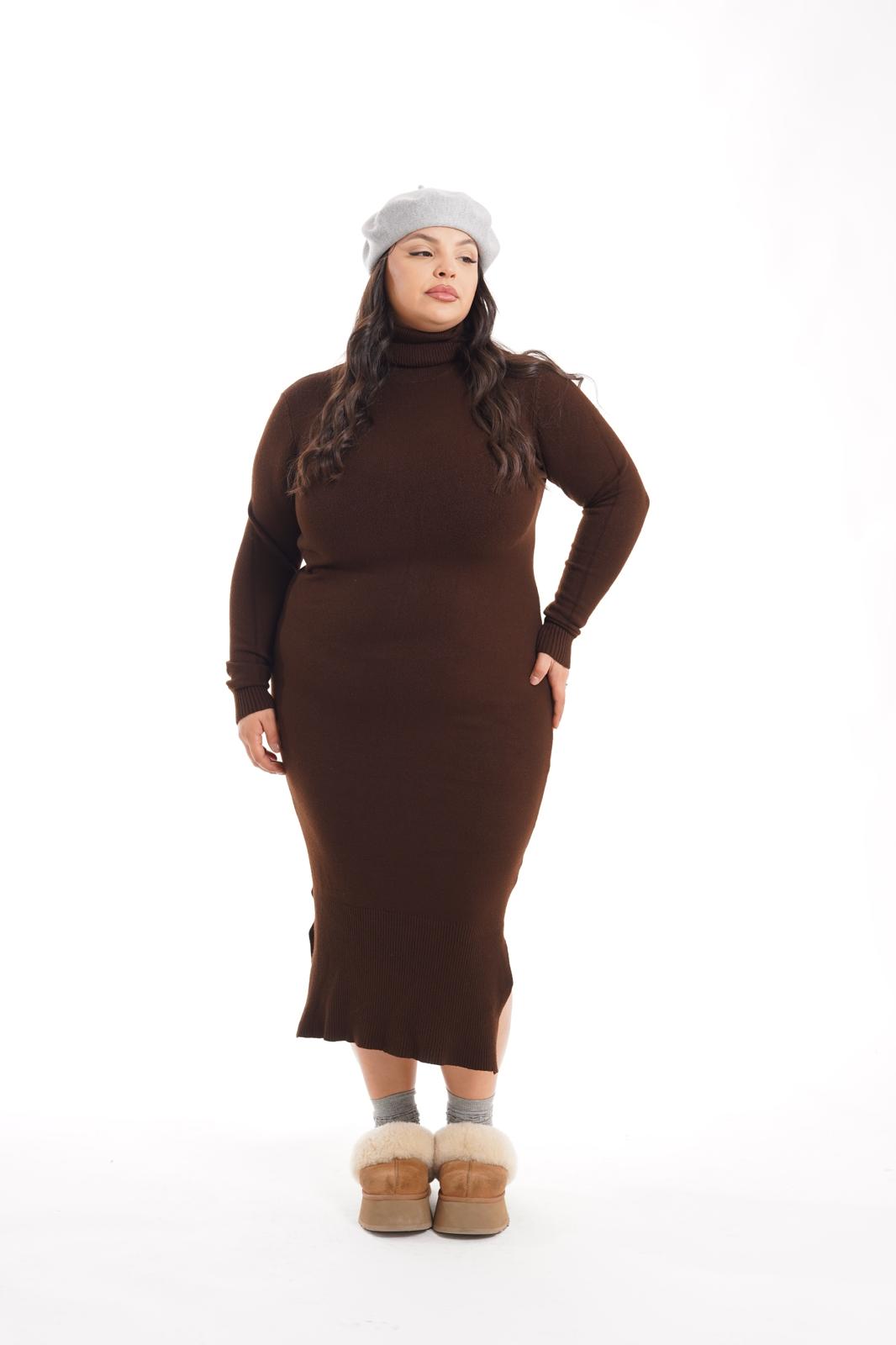 Dress Collo alto Bridgerton marrone