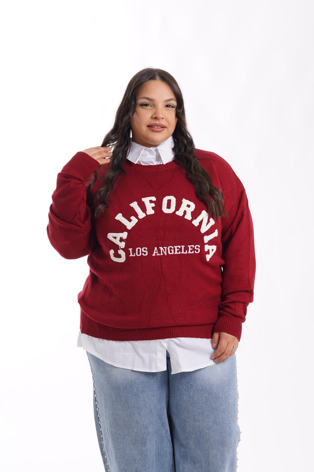 Pull Los Angles bordeaux