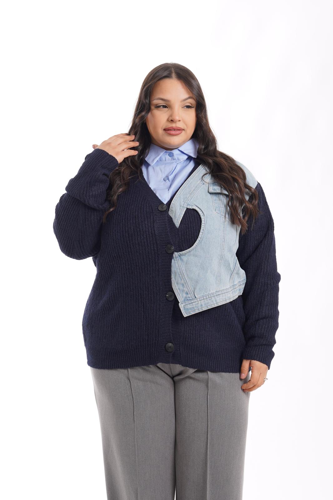 Cardigan fake Denim blu