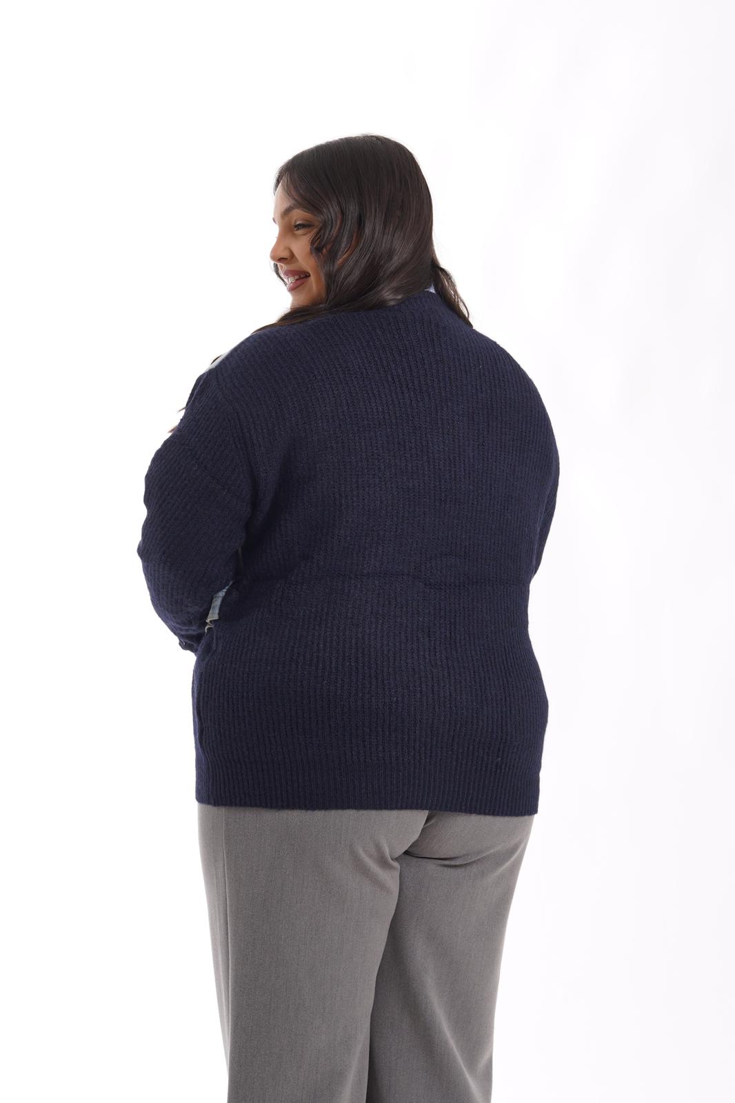 Cardigan fake Denim blu