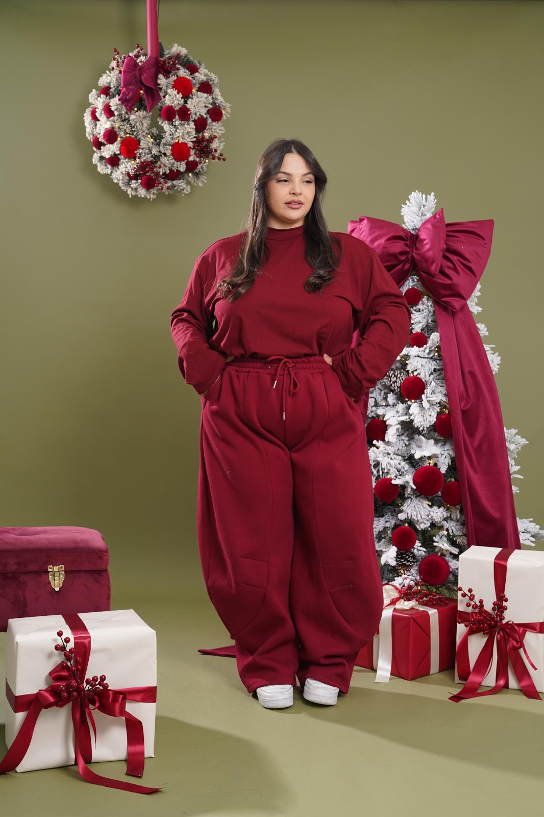 Pantalone di tuta Balloon bordeaux