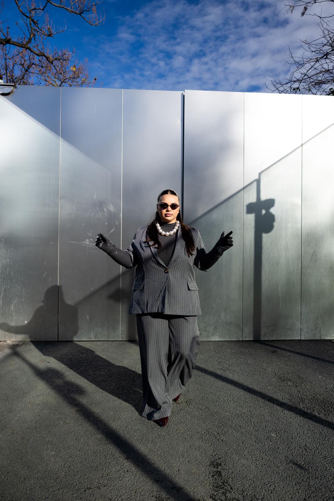 Pantalone Gessato "Place Des Vosges" Grigio