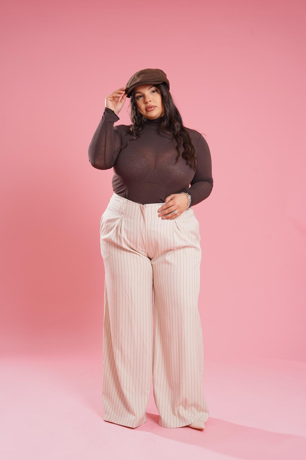 Pantalone Gessato "Place Des Vosges" Panna