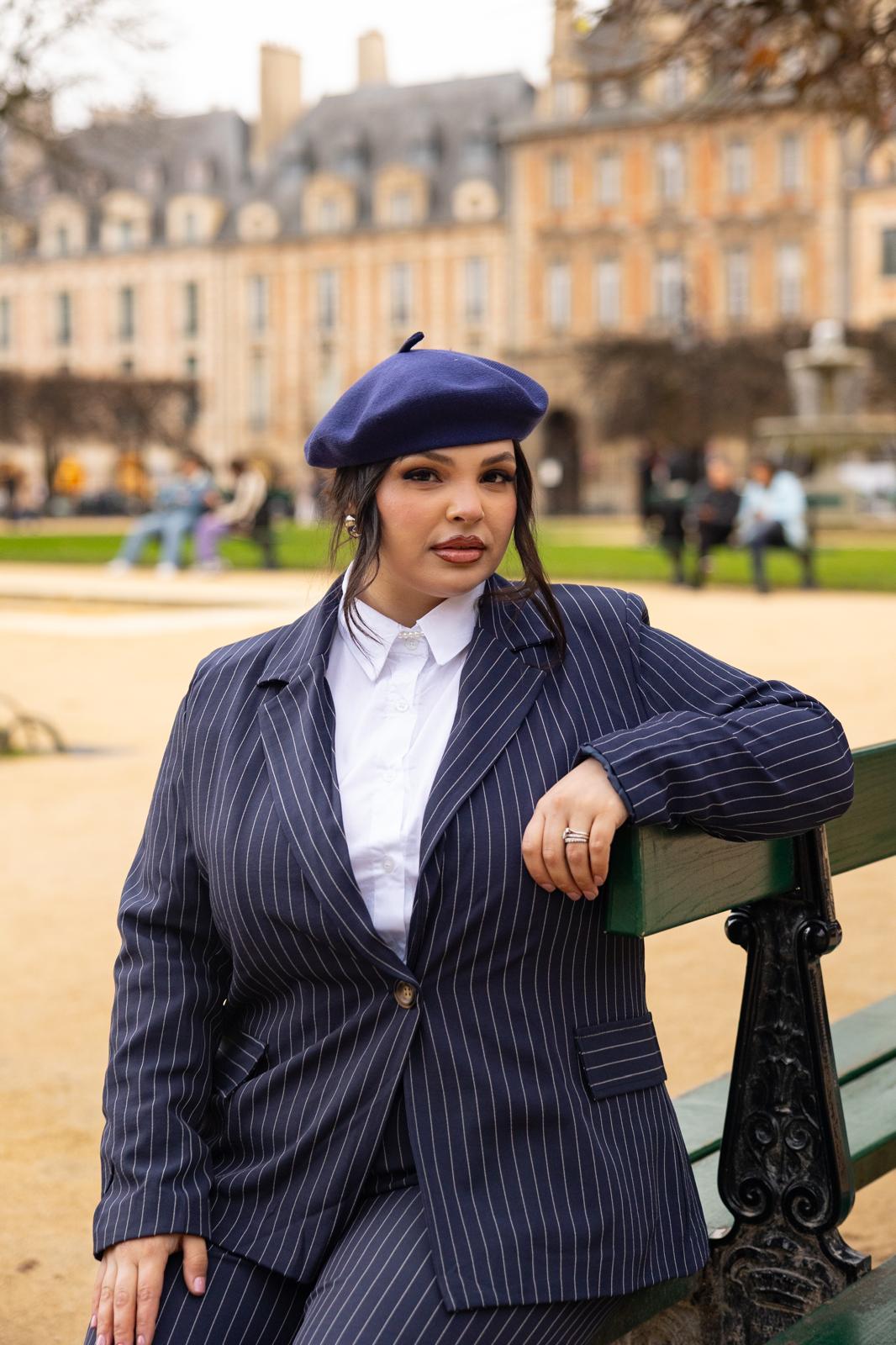 Giacca Gessata "Place Des Vosges" Blu